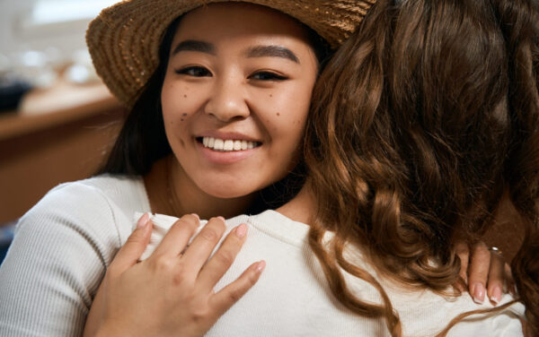 Teen and adult learning forgiveness in wellness course