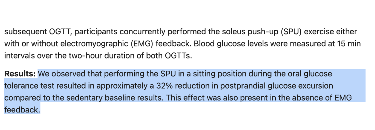 The Soleus Push Up: A Seated Blood Sugar Hack Backed by Science