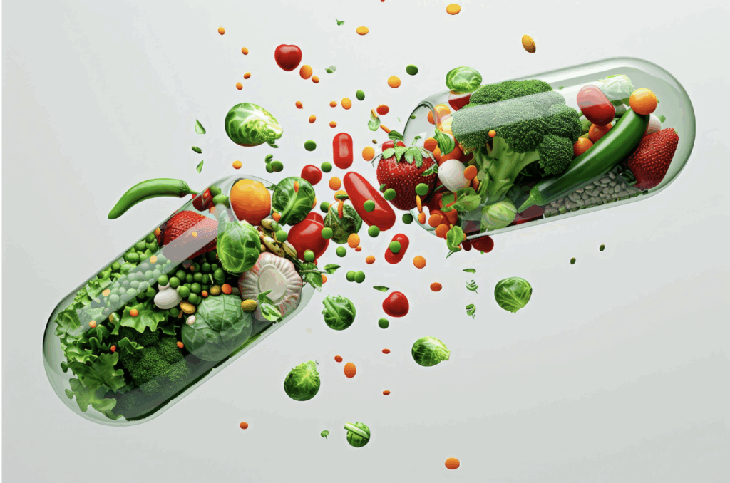 Fruits and nuts rich in Vitamin E as natural food sources