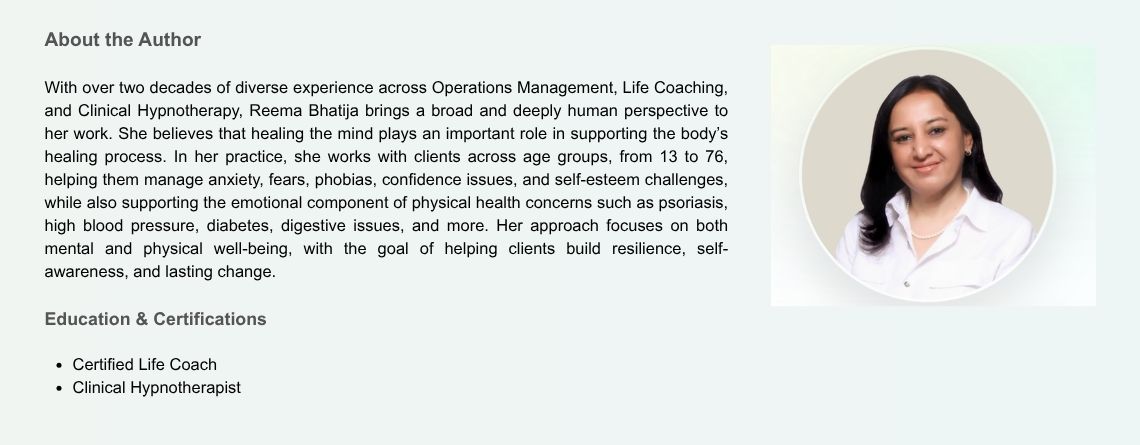 Hypnotherapy: From Confidence Building to Condition Management, Explained by Our Expert Dr. Reema Bhatija Hypnotherapy: From Confidence Building to Condition Management, Explained by Our Expert Dr. Reema Bhatija