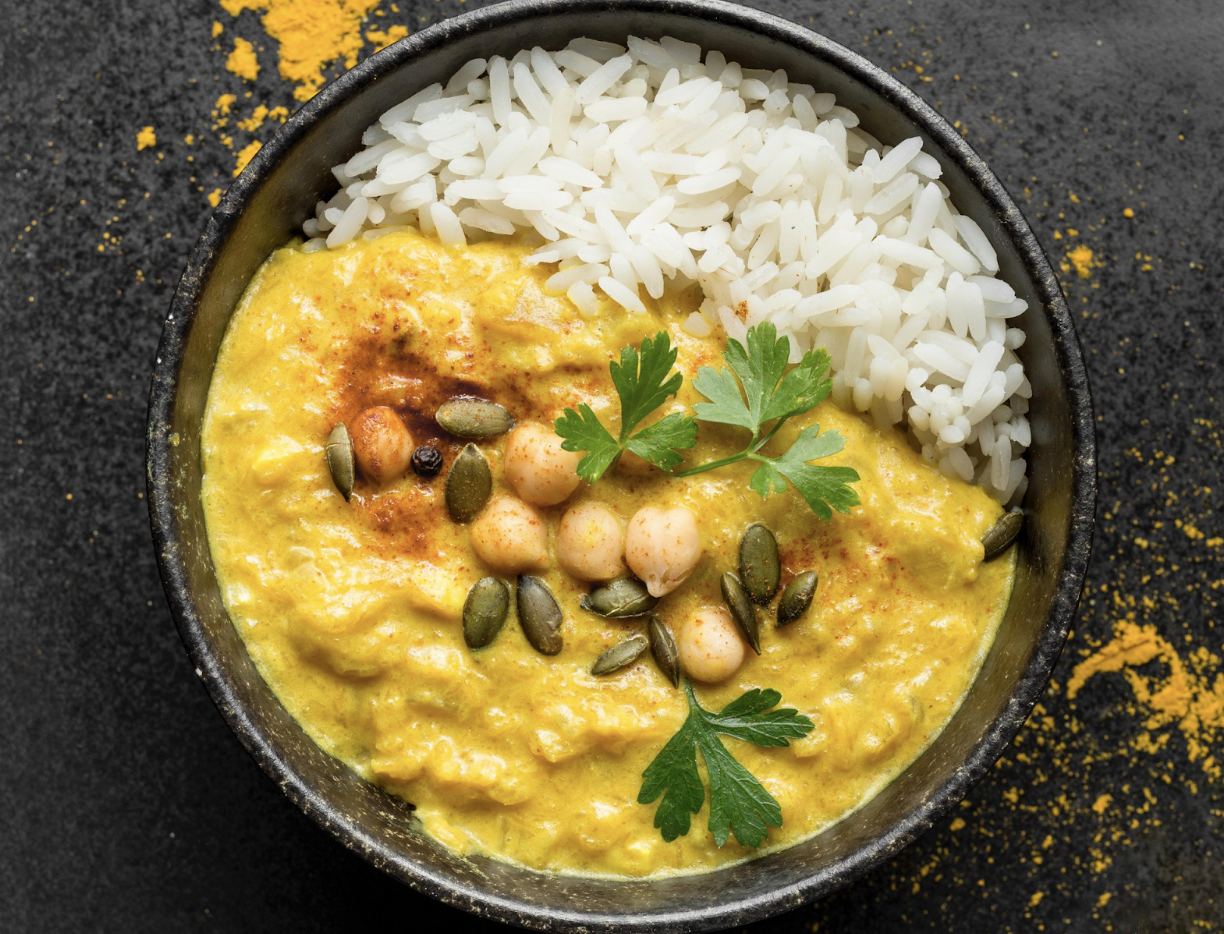 Why Kadhi Khichdi is Bharat’s Timeless Gut-Soothing Comfort Food Plate of steaming khichdi with rice showing is khichdi healthy