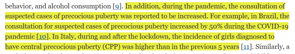 causes of early puberty 