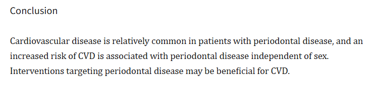 Cardiovascular Disease is common with periodontal disease patients