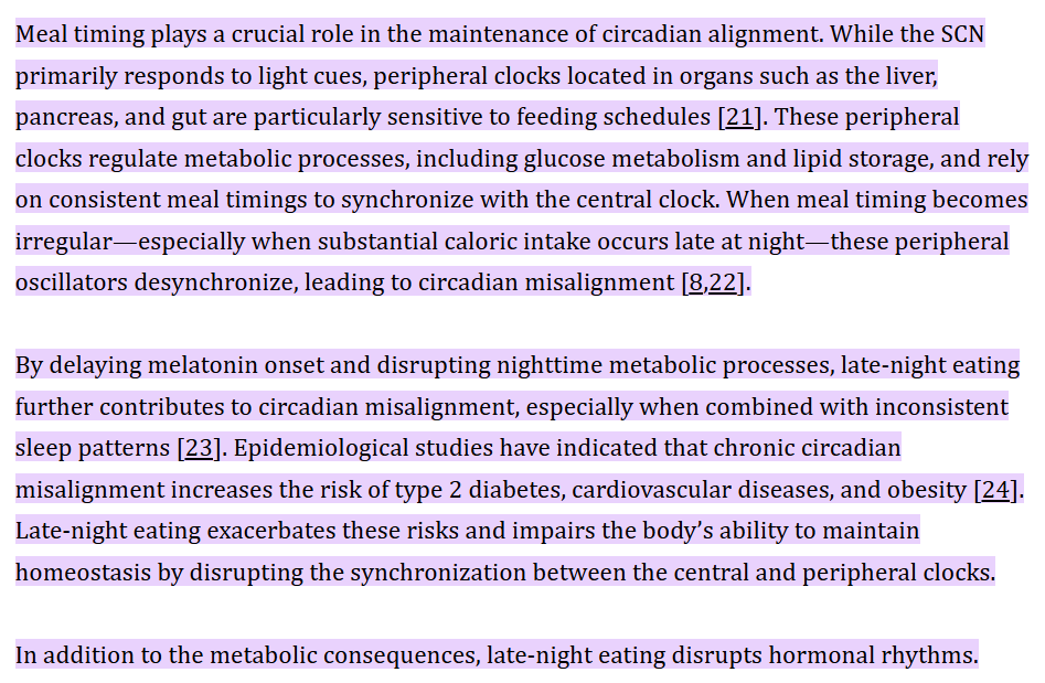 circadian rhythm eating schedule