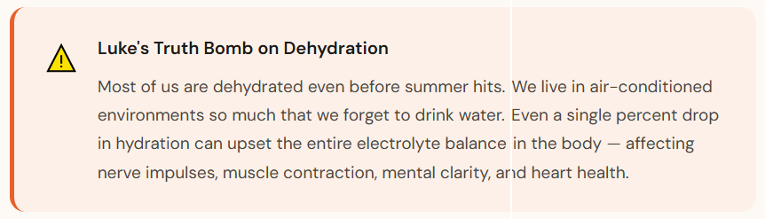 Beat the Heat the Right Way: Luke's FREE Holistic Summer & Heatwave Guide dehydration