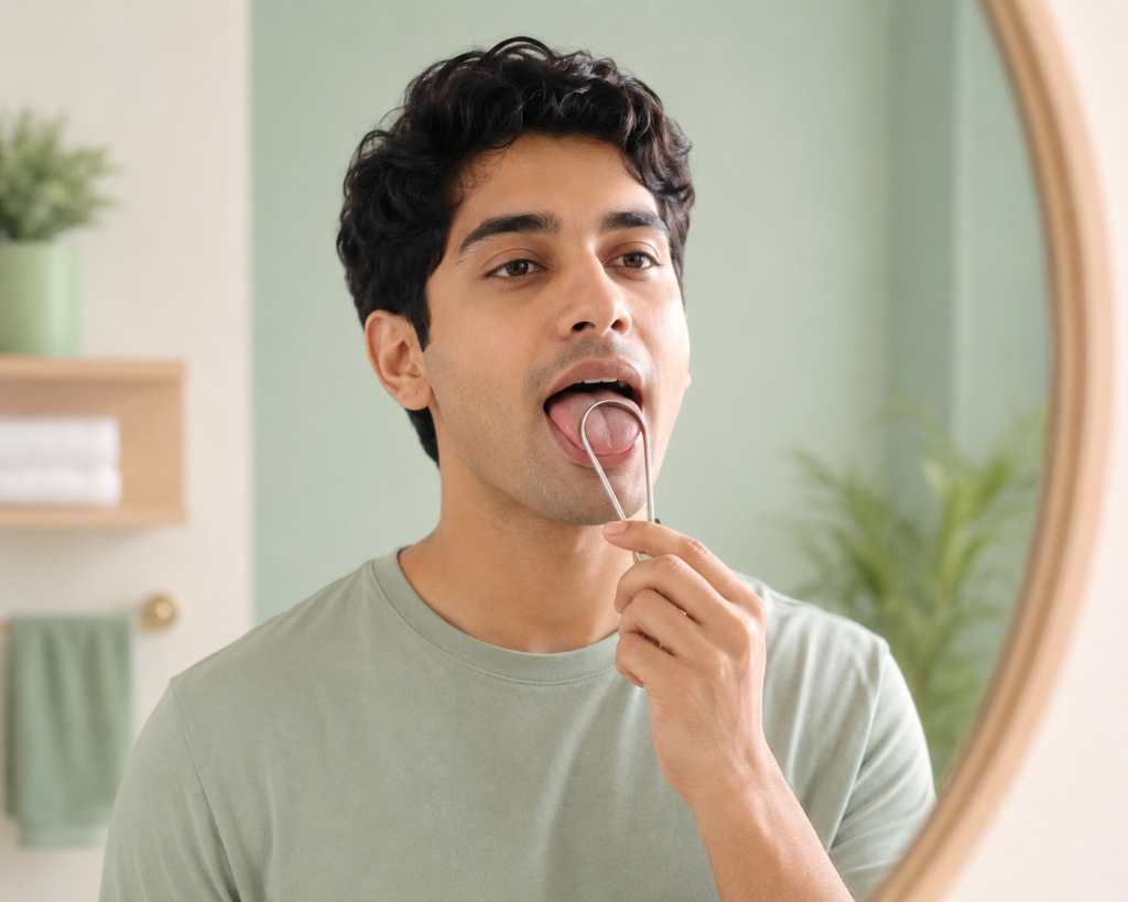 Tongue Scraping: The 10-Second Morning Habit for Better Breath, Gut Health, and Nitric Oxide