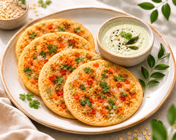 Moong Dal Oats Uttapam